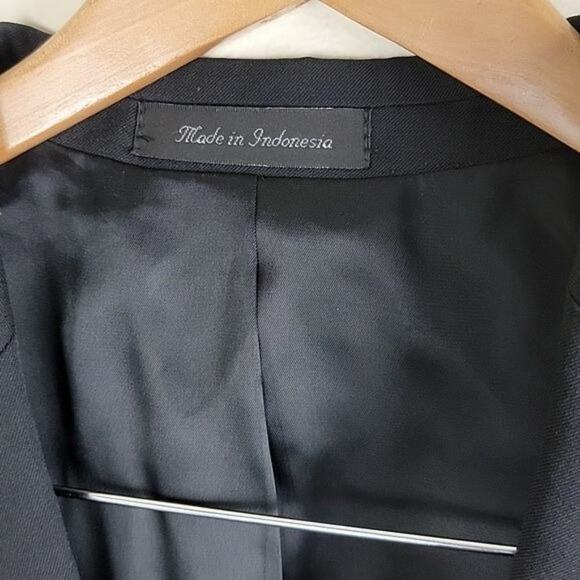 CHAPS Pure Wool Suit Blazer Men's size 42R Two Button Black Vintage - Picture 8 of 11